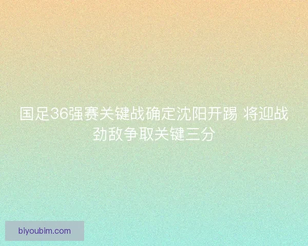 国足36强赛关键战确定沈阳开踢 将迎战劲敌争取关键三分
